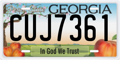 GA license plate CUJ7361
