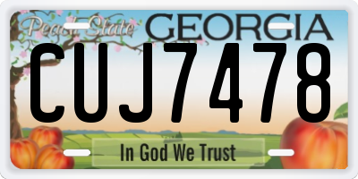 GA license plate CUJ7478
