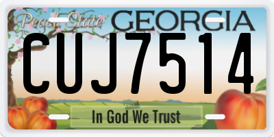 GA license plate CUJ7514