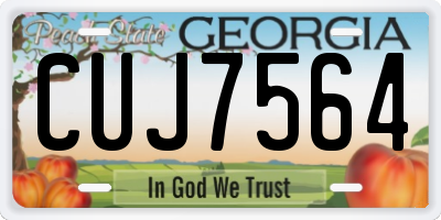GA license plate CUJ7564