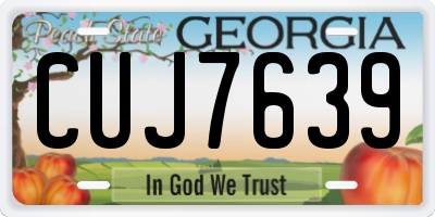 GA license plate CUJ7639