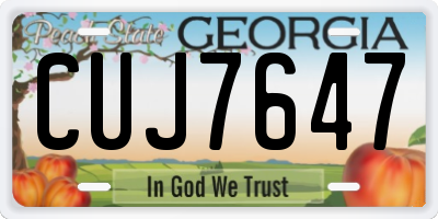 GA license plate CUJ7647