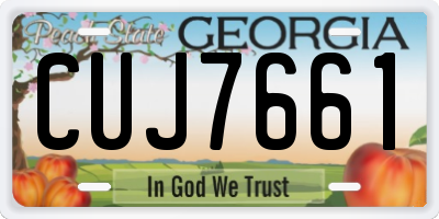 GA license plate CUJ7661