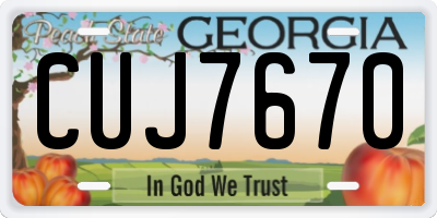 GA license plate CUJ7670