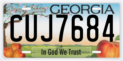 GA license plate CUJ7684