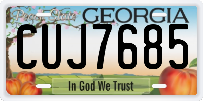 GA license plate CUJ7685