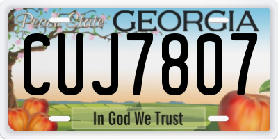 GA license plate CUJ7807