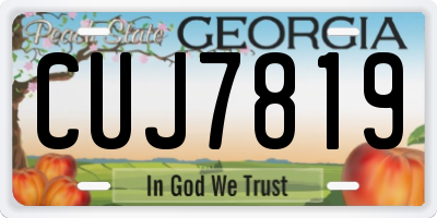 GA license plate CUJ7819