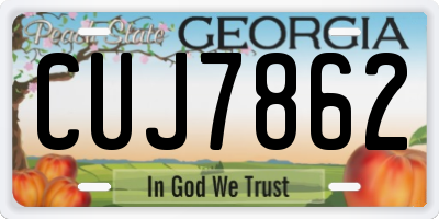 GA license plate CUJ7862