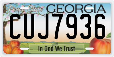 GA license plate CUJ7936