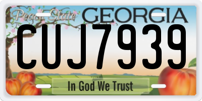 GA license plate CUJ7939