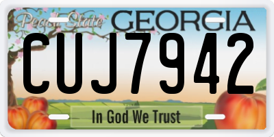 GA license plate CUJ7942