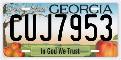 GA license plate CUJ7953