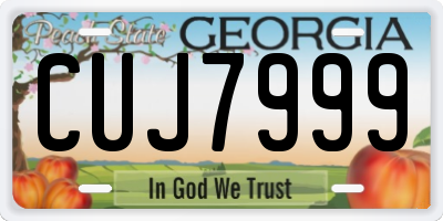 GA license plate CUJ7999