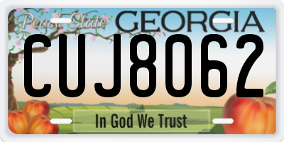 GA license plate CUJ8062