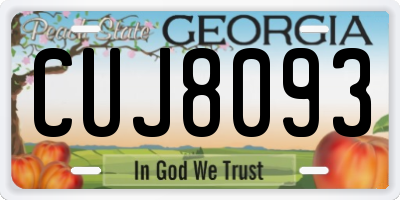 GA license plate CUJ8093