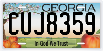 GA license plate CUJ8359