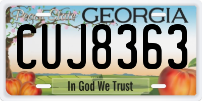 GA license plate CUJ8363