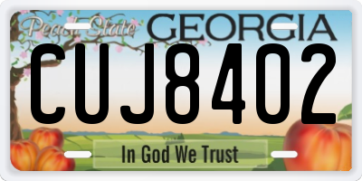 GA license plate CUJ8402