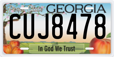GA license plate CUJ8478