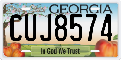 GA license plate CUJ8574