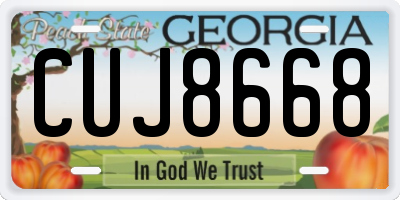 GA license plate CUJ8668