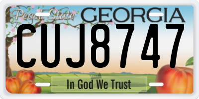 GA license plate CUJ8747