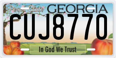 GA license plate CUJ8770