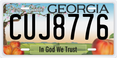 GA license plate CUJ8776