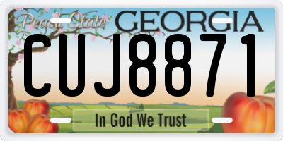 GA license plate CUJ8871