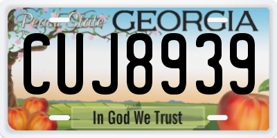 GA license plate CUJ8939