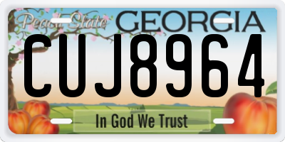 GA license plate CUJ8964