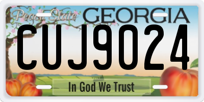 GA license plate CUJ9024