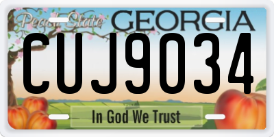 GA license plate CUJ9034