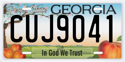 GA license plate CUJ9041