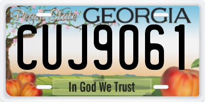GA license plate CUJ9061