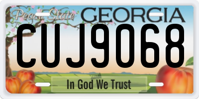 GA license plate CUJ9068
