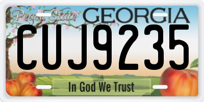 GA license plate CUJ9235