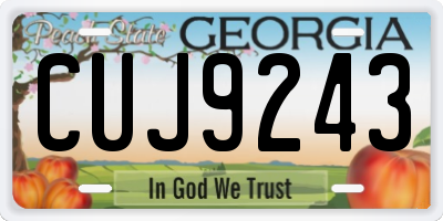 GA license plate CUJ9243