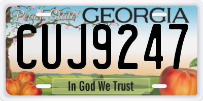 GA license plate CUJ9247