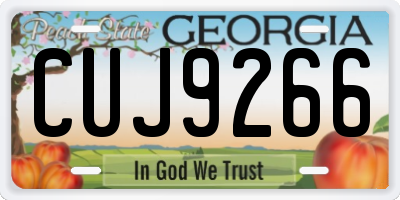 GA license plate CUJ9266