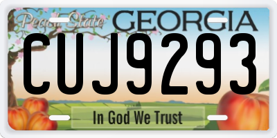 GA license plate CUJ9293