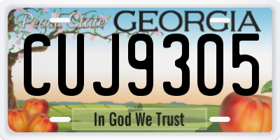 GA license plate CUJ9305