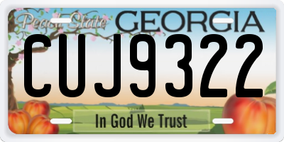 GA license plate CUJ9322