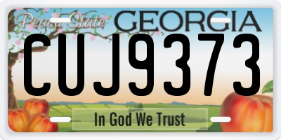 GA license plate CUJ9373