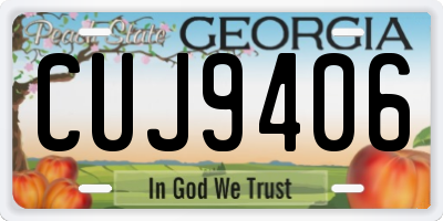 GA license plate CUJ9406