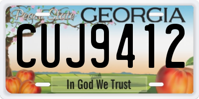GA license plate CUJ9412