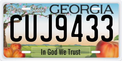 GA license plate CUJ9433