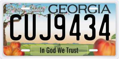 GA license plate CUJ9434