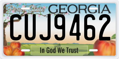 GA license plate CUJ9462